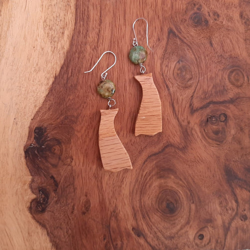 Oak and  African Turquoise earrings