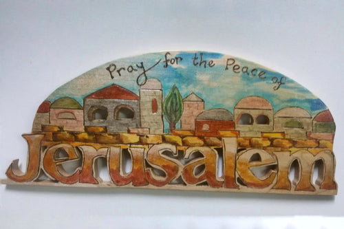Pray for the Peace of Jerusalem Colorful Plaque