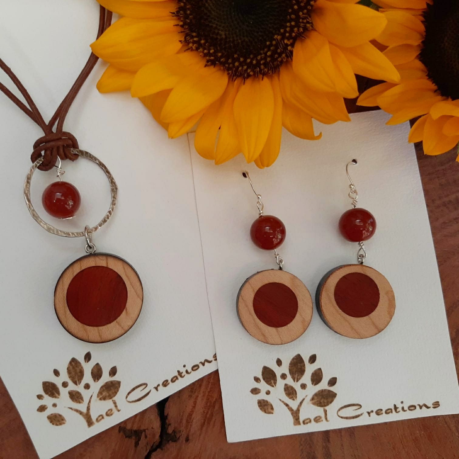 Maple and Padauk Inlaid Jewelry Set