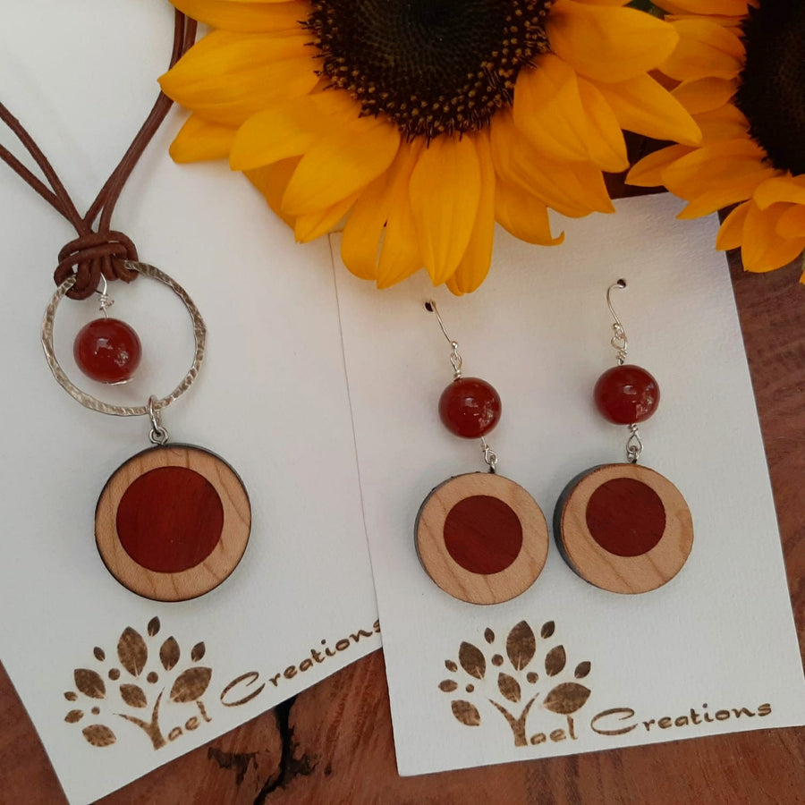 Maple and Padauk Inlaid Jewelry Set