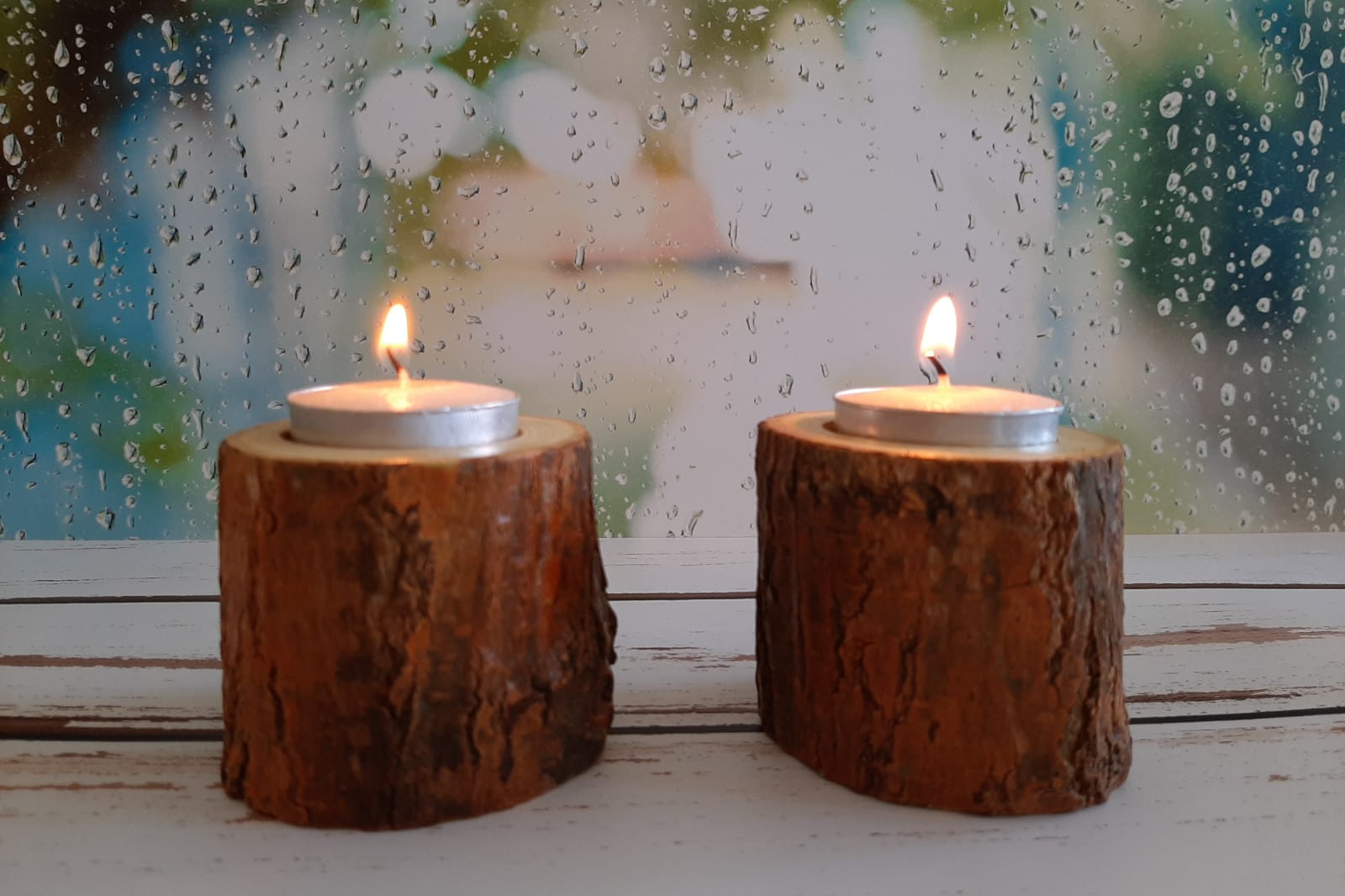 Natural Mulberry wood candlesticks