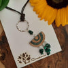 Oak, Malachite and Eilat Stone Necklace