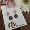 Purple Heart and Rose Quartz earrings