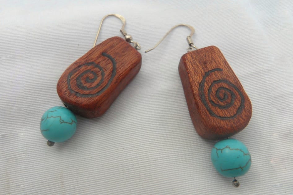 Mahogany and Turquoise earrings