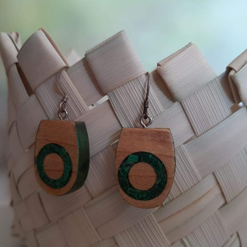 Maple and Malachite earrings