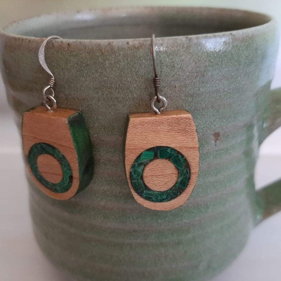 Maple and Malachite earrings