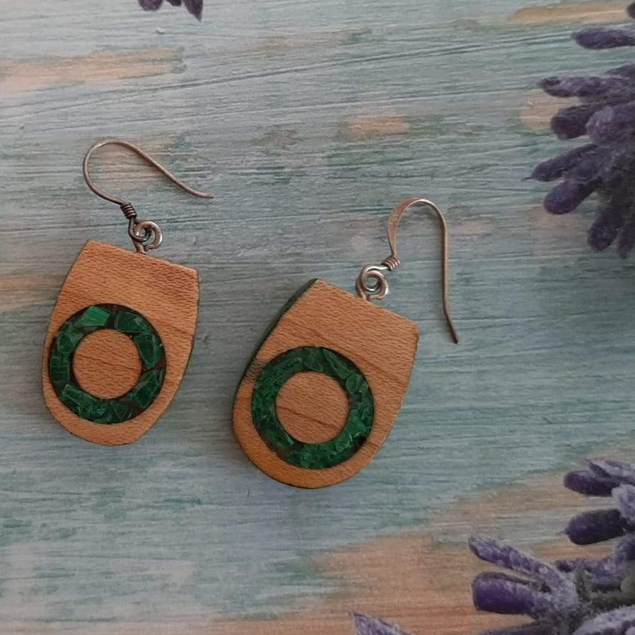 Maple and Malachite earrings